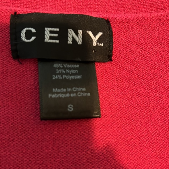 CENY    Boutique  beautiful lightweight wrap Sweater  color Red Rose  EUC Size S - Picture 13 of 13